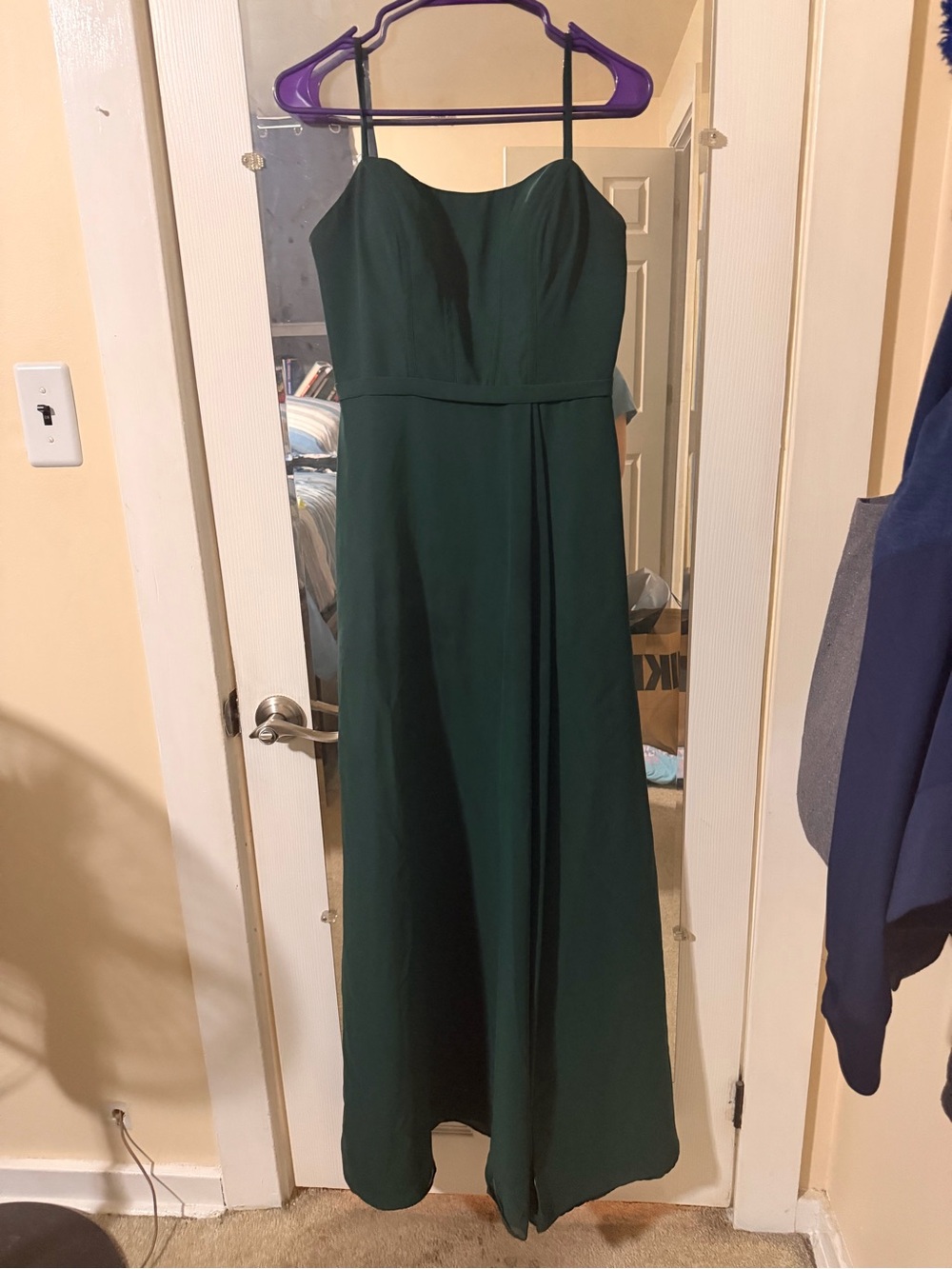 Revelry Dark Green Spaghetti Strap Bridesmaid Dress